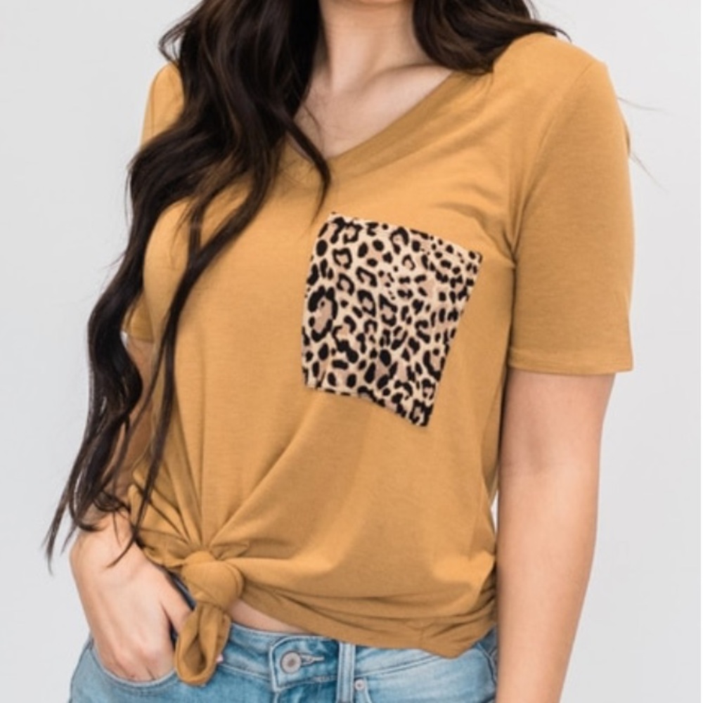 Leopard Print Pocket Tee